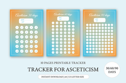 Tracker for Asceticism 30/60/90 days