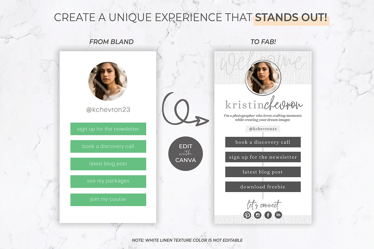 Instagram Link in Bio Page for Canva, a Social Media Template by Thirty One Palms Studio (Photo 4 of 6)