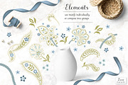 Powder Blue Paisley, a Pattern Graphic by Zeesi Design Garden (Thumbnail 6 of 8)