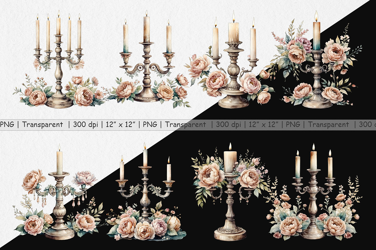 Antique Candlestick Clipart, an Object Graphic by Artnoy (Photo 2 of 5)