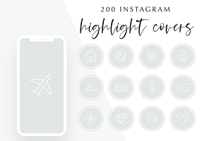 Gray Instagram Story Highlight Icons, a Social Media Template by Blog&Glow