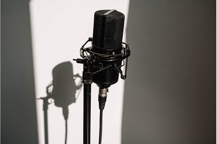 Professional studio microphone on a