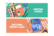 Art tools, stationery set, templates, an Education Illustration by PaperTrident (Thumbnail 6 of 9)