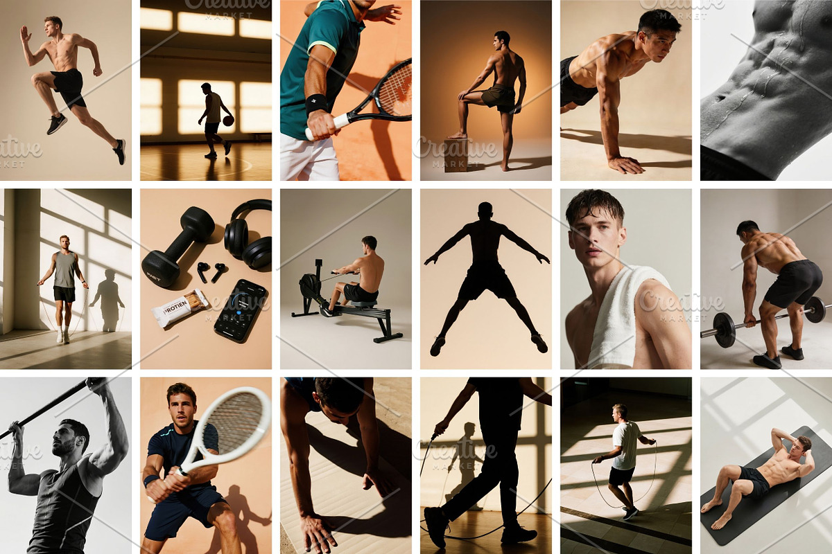 100 Men Workout Stock Photos Bundle, a Sports & Recreation Photo by Selenique Studio (Photo 8 of 20)