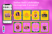 Indian Holi Celebration Instagram Ca, a Social Media Template by Attype (Thumbnail 1 of 5)