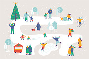 Winter People Flat Vector Set, a Person Illustration by Vector_Art (Thumbnail 2 of 16)