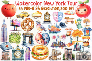 New York Tour Clipart, an Illustration by Sublimation Artist