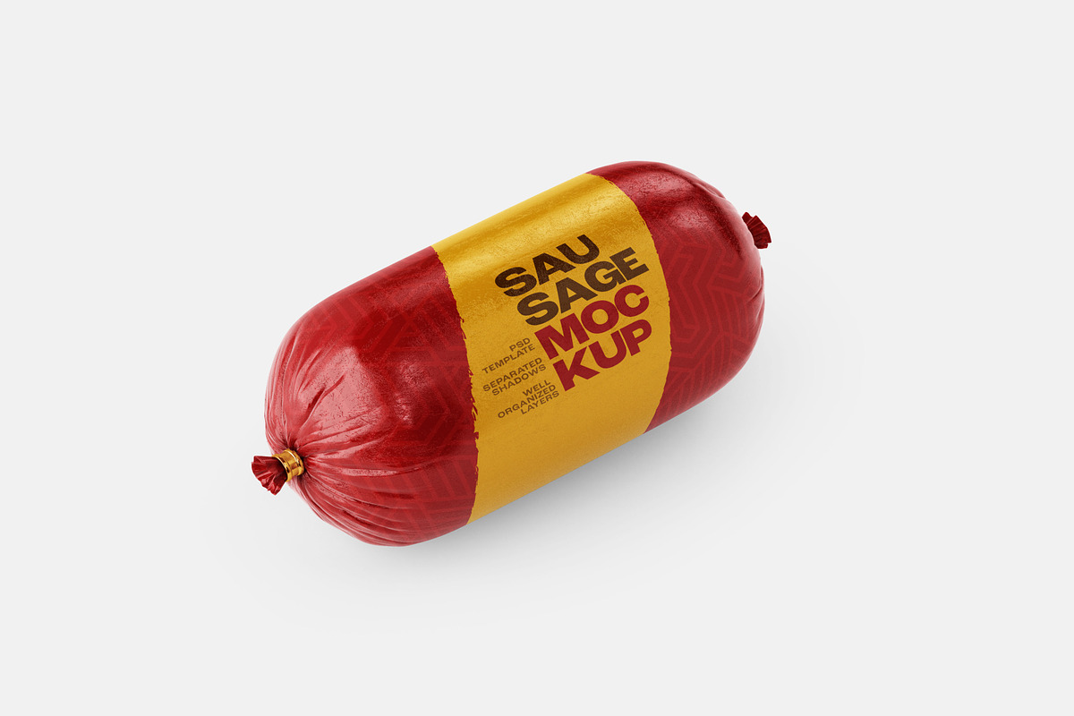 Sausage Chub Mockup Set, a Packaging Mockup by Deeplab