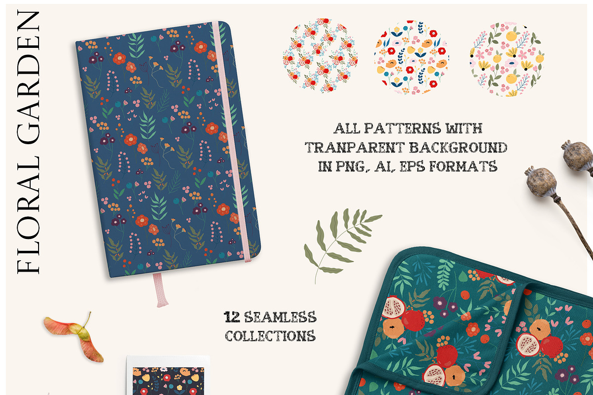 FLORAL GARDEN - clipart collection, a Texture Illustration by Spark Studio Brushes (Photo 2 of 7)