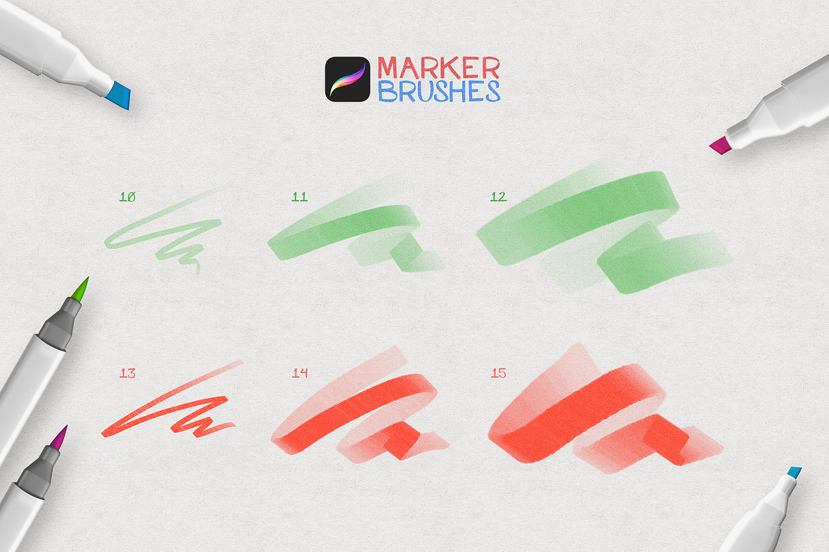 Marker Procreate Brushes, a Brush Add-On by Andrew Skoch Design (Photo 4 of 4)