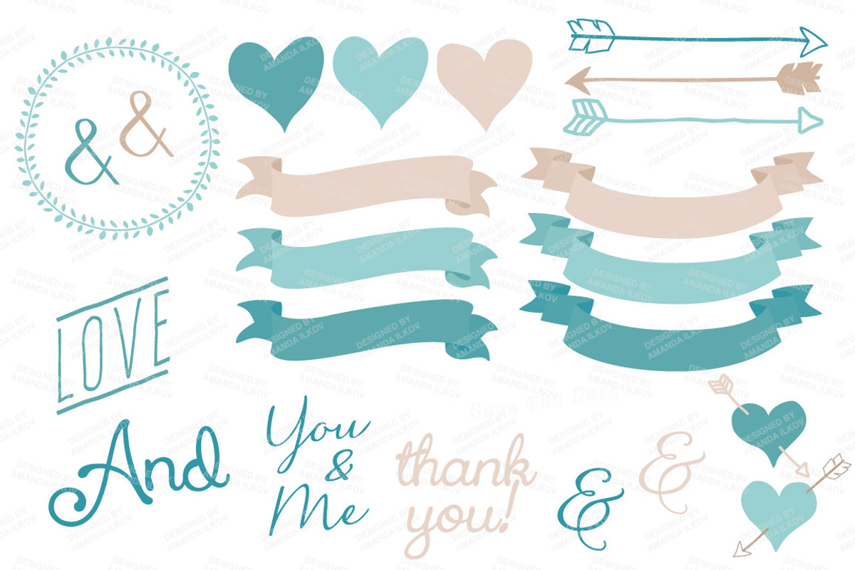 Vintage Blue Vector Wedding Flowers, an Illustration by Amanda Ilkov (Photo 4 of 4)