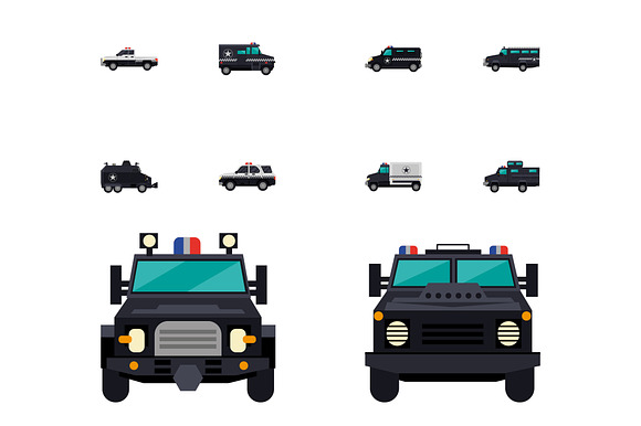 Police Vehicle Illustration Set preview 2