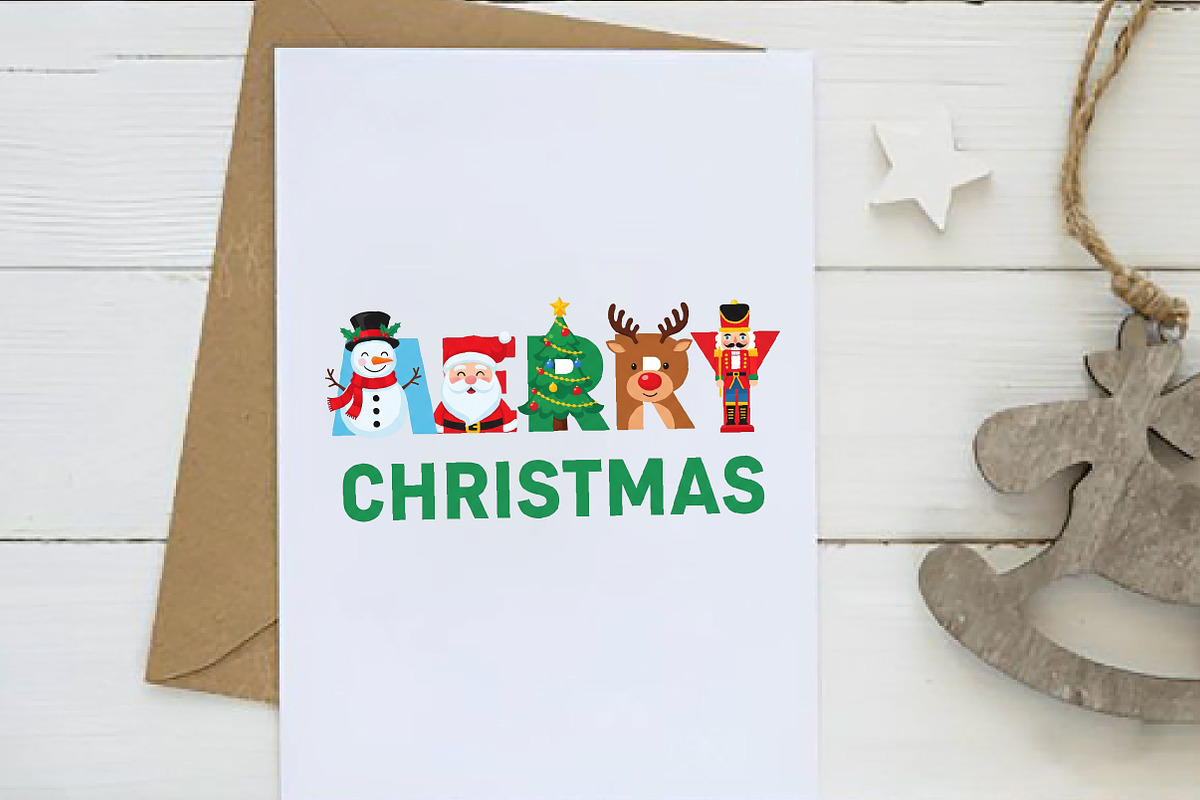 Retro Merry Christmas Png, an Illustration by Dream Creation (Photo 2 of 5)