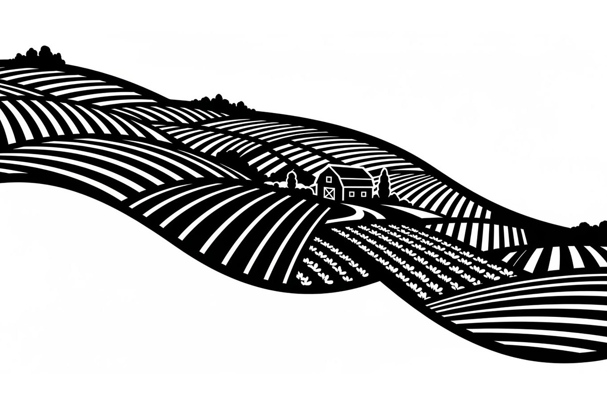 Scenic Rural Landscape Silhouette, a Graphic by BIPLOB EXPERT (Photo 3 of 13)