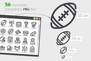 American Football  Line Icons Set, an Outline Icon by Voysla's Shop (Thumbnail 3 of 4)