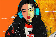 Grunge Printed Photo Effect, a Layer Style Add-On by dokudokunomi (Thumbnail 2 of 5)