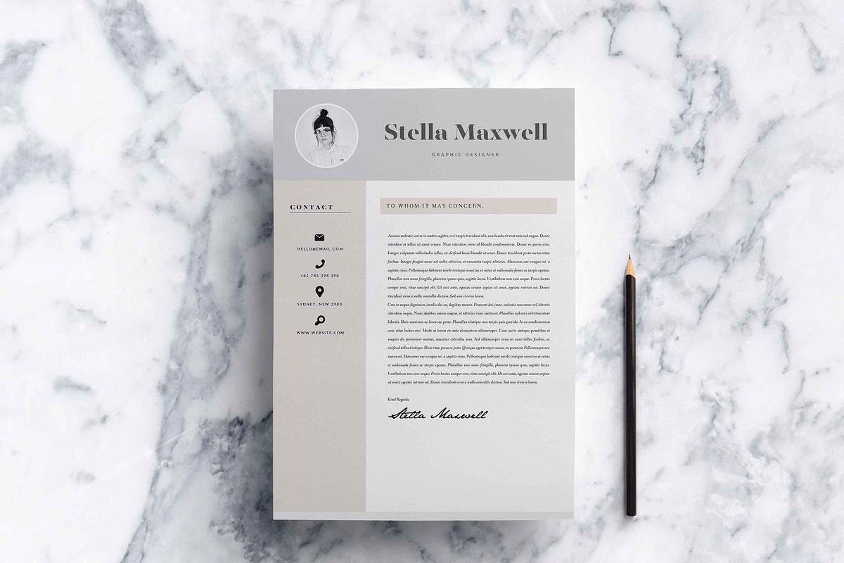 3 Page Resume Template | INDD + DOCX, a Resume Template by Basic Creations (Photo 3 of 5)
