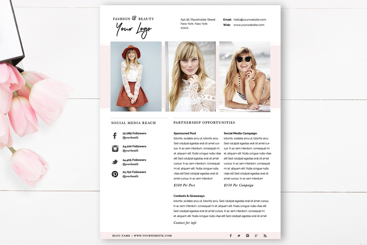 Media Kit Template | 4 Page, a Flyer Template by By Stephanie Design (Photo 2 of 5)