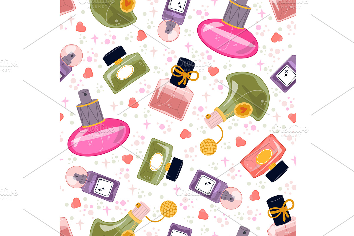 Womens perfume seamless pattern, an Object Illustration by Vectorbuum