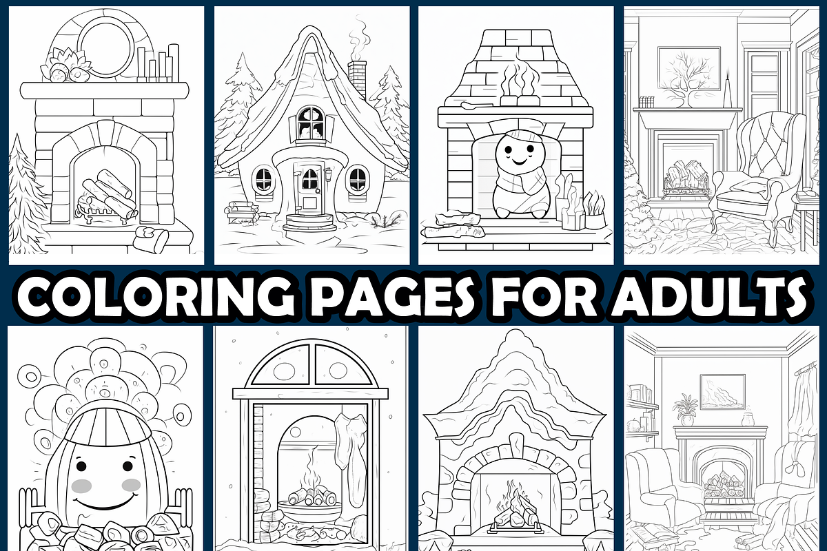 Snowy Fireplace Glow Coloring Pages, an Animal Illustration by maggiesar (Photo 3 of 4)