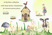A big farm and garden collections., an Animal Illustration by Watercolor arts (Thumbnail 1 of 10)