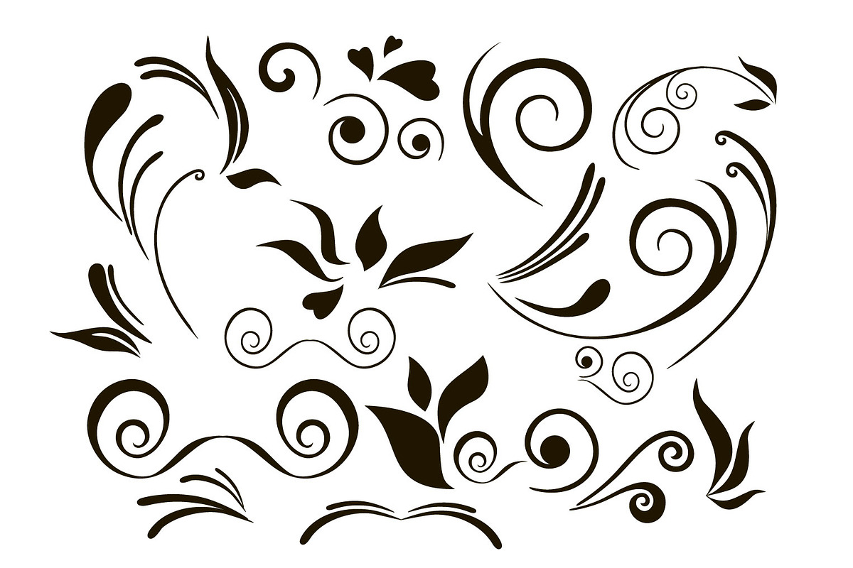 Set of swirls, scrolls, swashes., a Graphic by Svetlana Voloshina