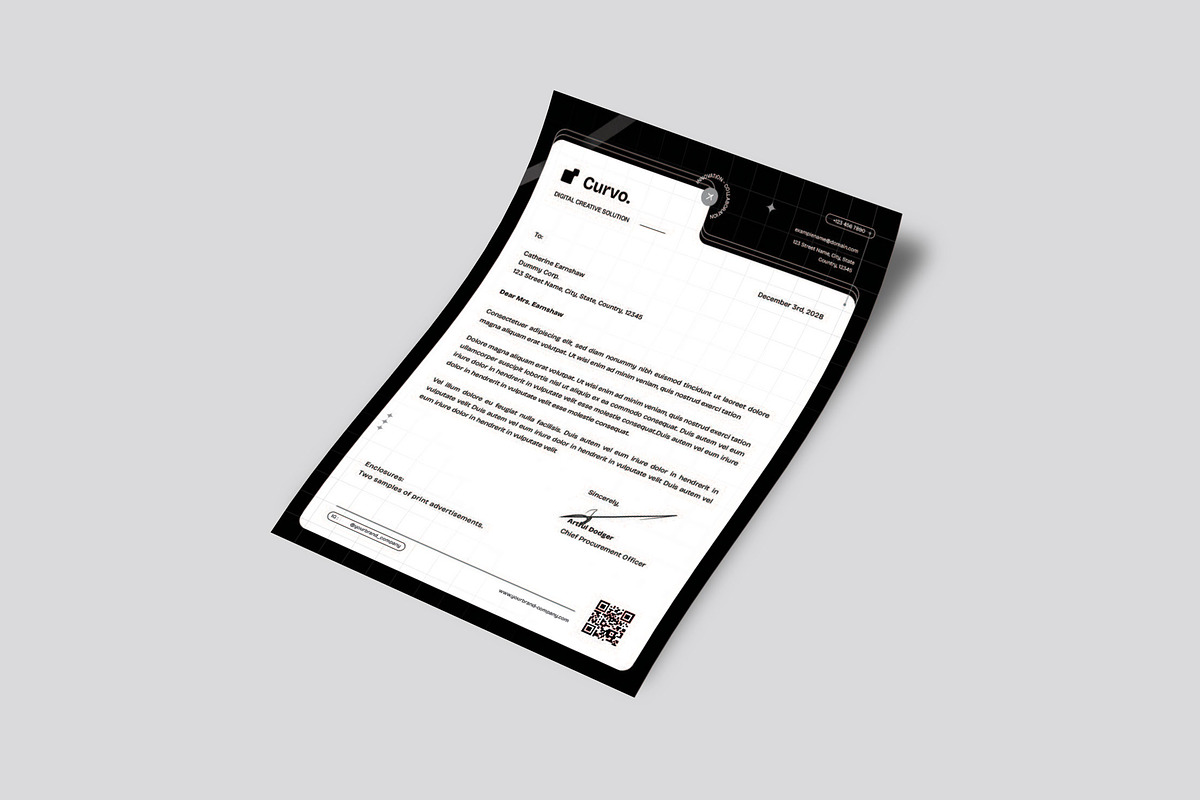 Letterhead Template - Curvo preview 3