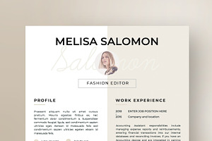 Resume Template 1, 2 Page Florence