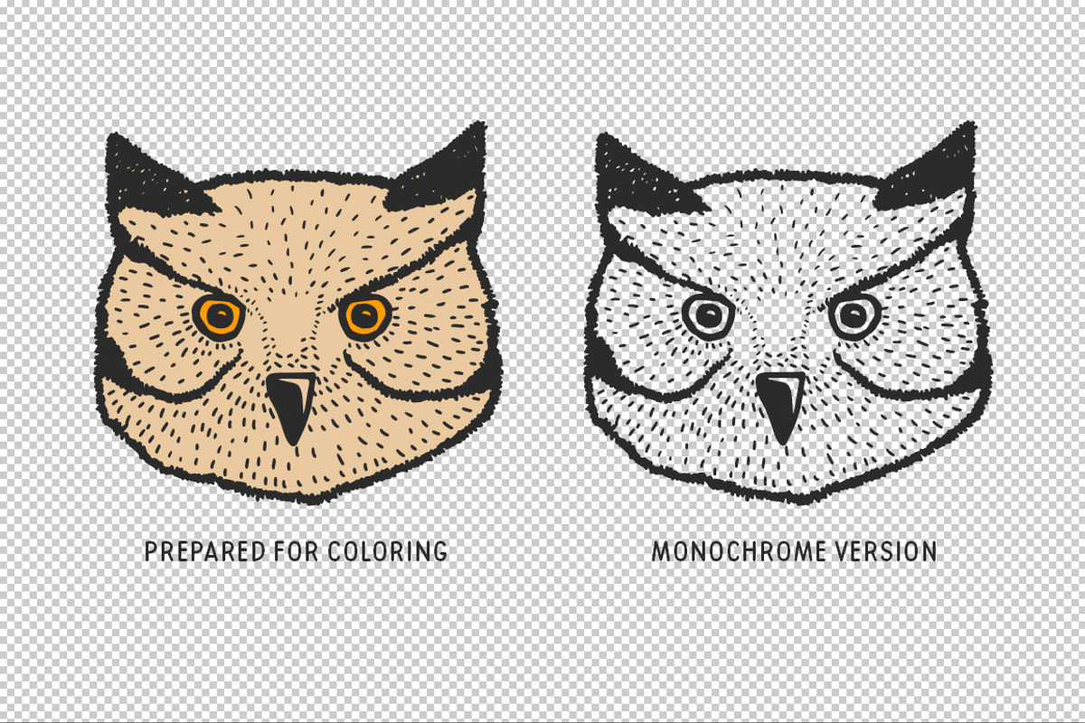 Animal Head Prints Set, an Animal Illustration by Chelovector (Photo 3 of 4)
