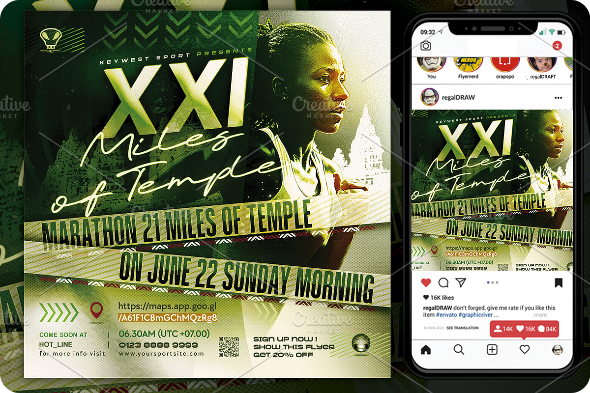 Marathon Sport Event Flyer, a Flyer Template by regalDRAW (Photo 1 of 3)