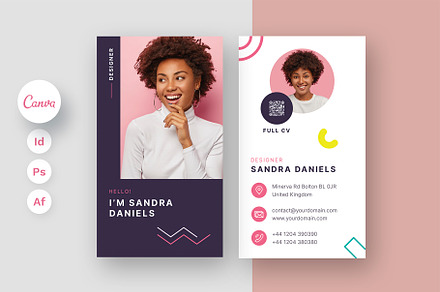 Resume Business Card Canva, a Business Card Template by artbart