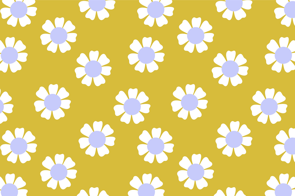 Cute daisy flowers seamless patterns, a Pattern Graphic by Good Studio