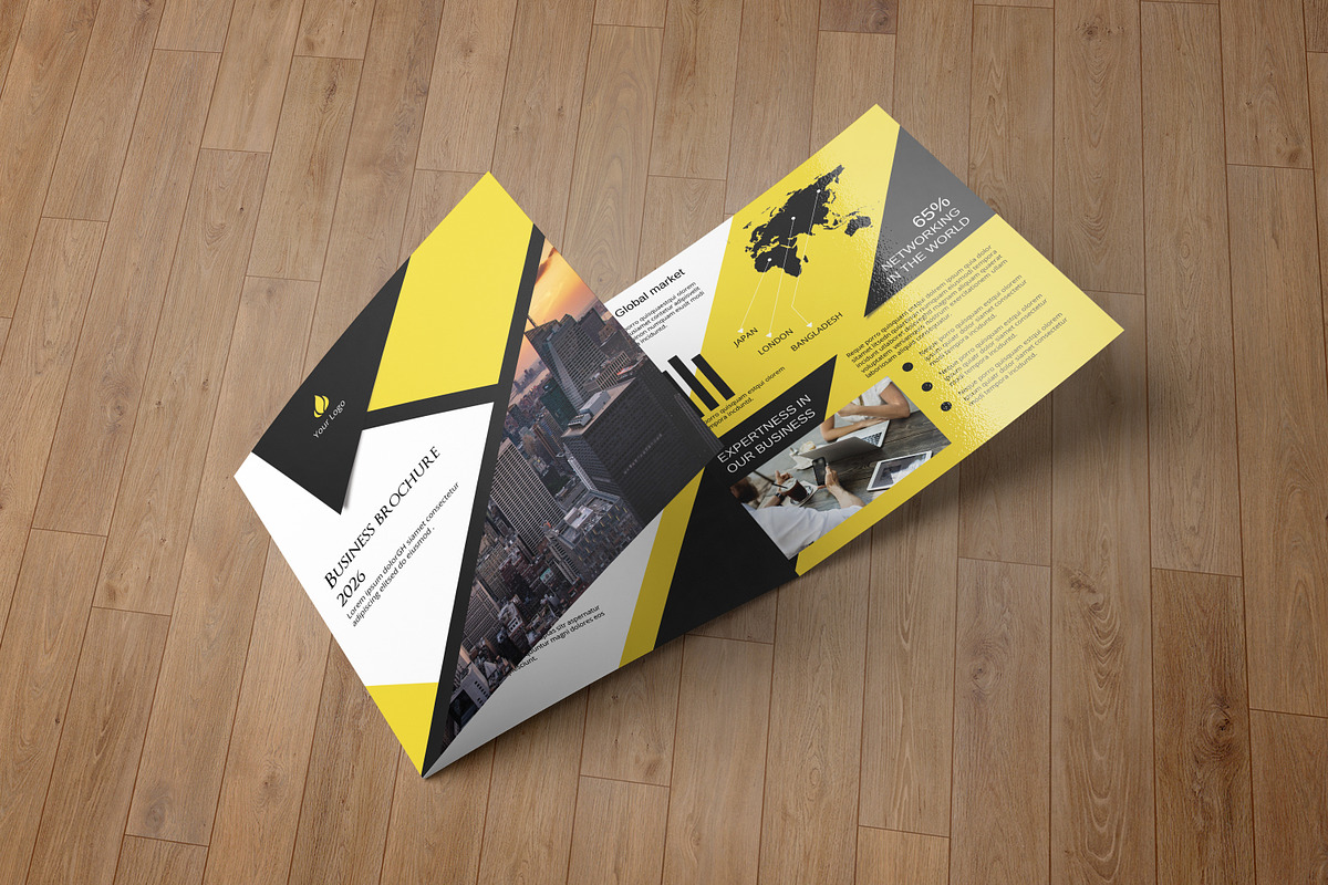 Corporate Square Trifold Brochure, a Brochure Template by retrographix (Photo 6 of 7)