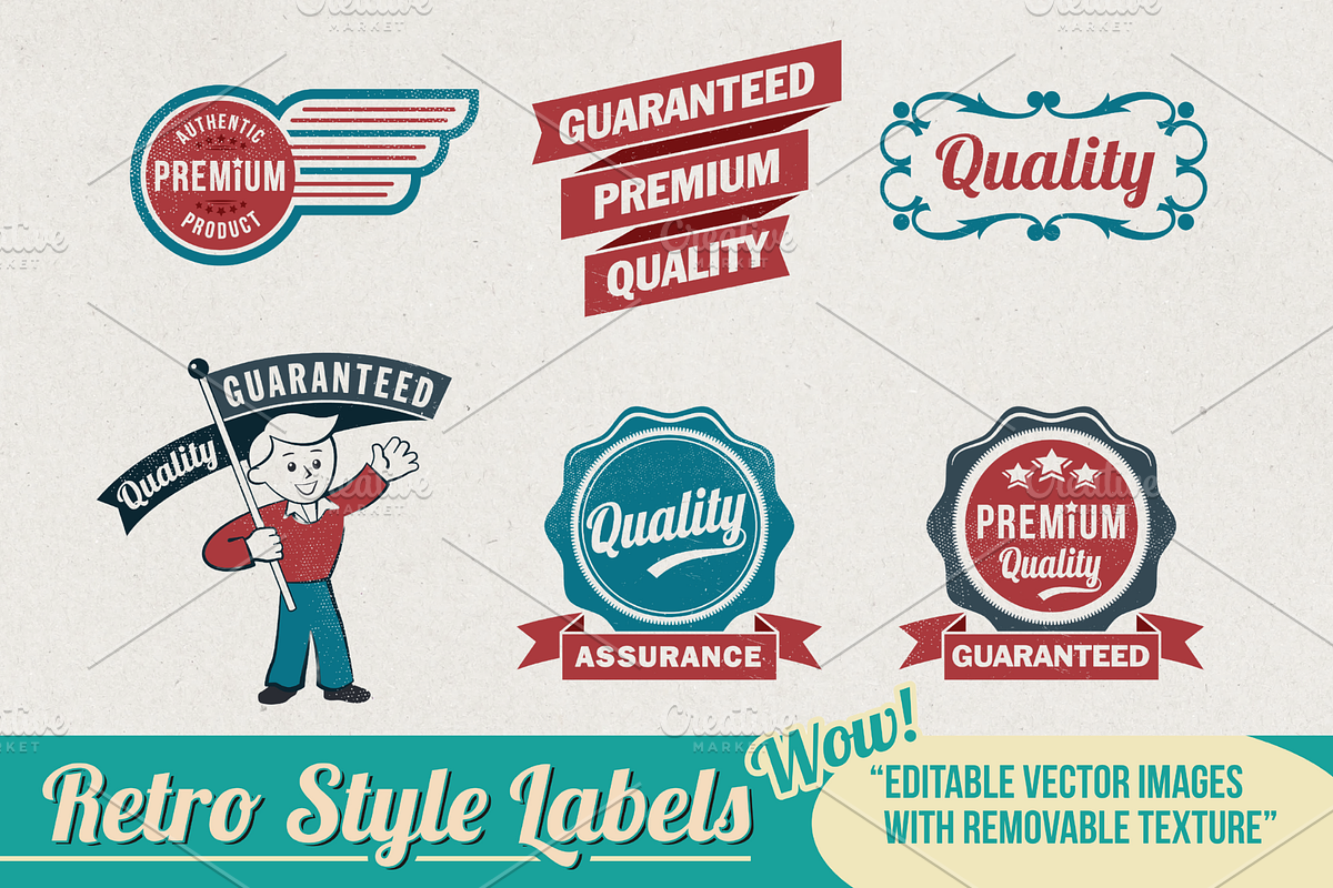 80+ Retro & Vintage Style Labels, a Branding & Logo Template by ThePhoton (Photo 4 of 9)