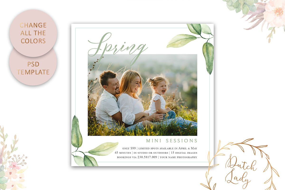 PSD Photo Session Card Template #35, a Card Template by The Dutch Lady ...