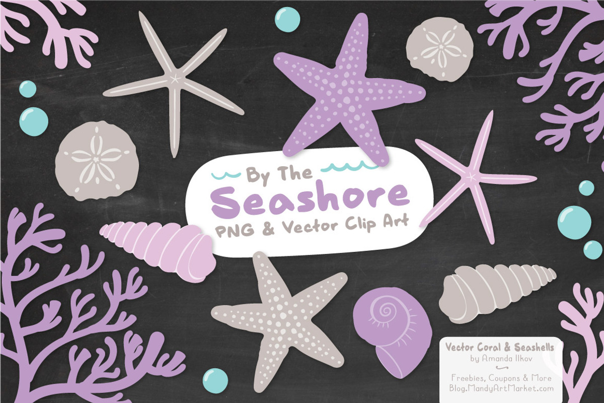 Lavender Vector Seashells, an Illustration by Amanda Ilkov (Photo 3 of 5)