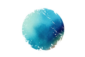 Watercolor circle blue. Abstract, an Illustration by Nenahliadava Design