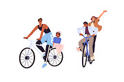 People travel by bike set, a Person Illustration by PaperTrident (Thumbnail 12 of 15)