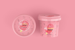 Ice Cream Jar Packaging Mockup