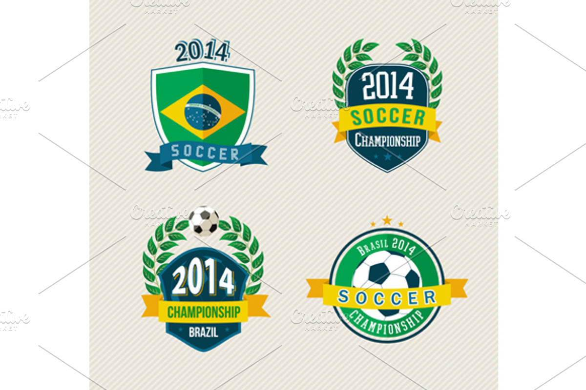 Brazil soccer vintage labels set preview 2