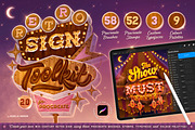 Retro Sign Toolkit 2.0 for Procreate, a Brush Add-On by Aurelie Maron (Thumbnail 1 of 8)