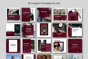 Burgundy CANVA Instagram Templates