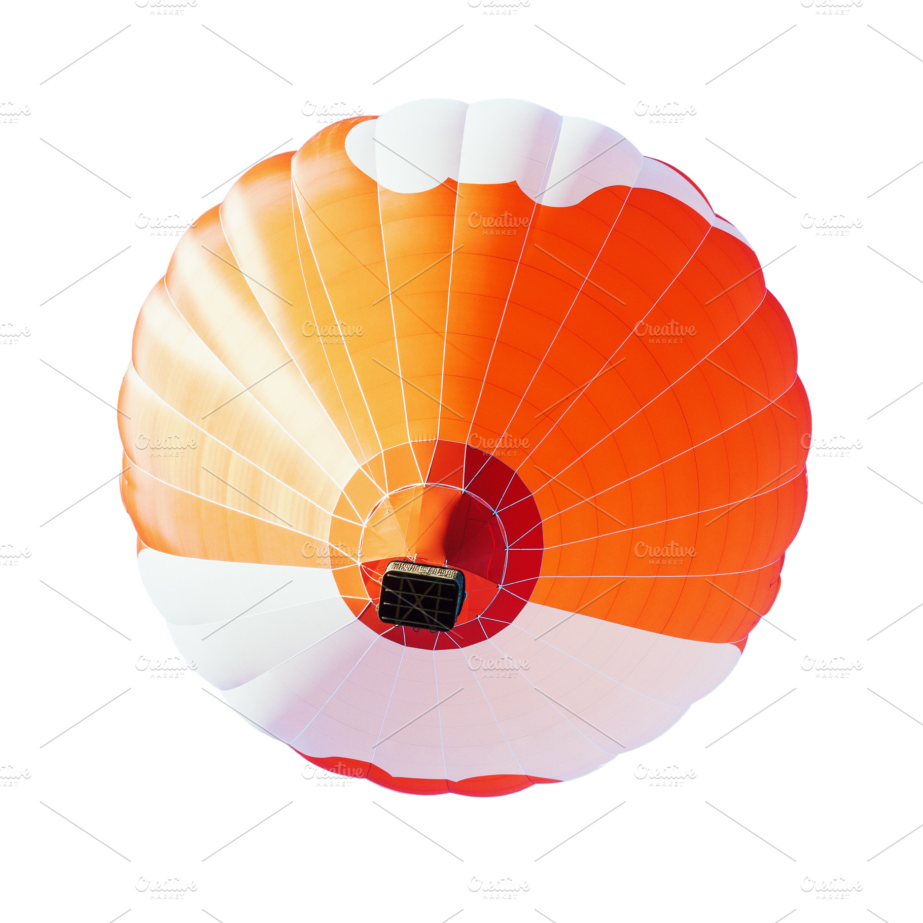 Hot air balloon isolated on white, a Transportation Photo by BOOCYS