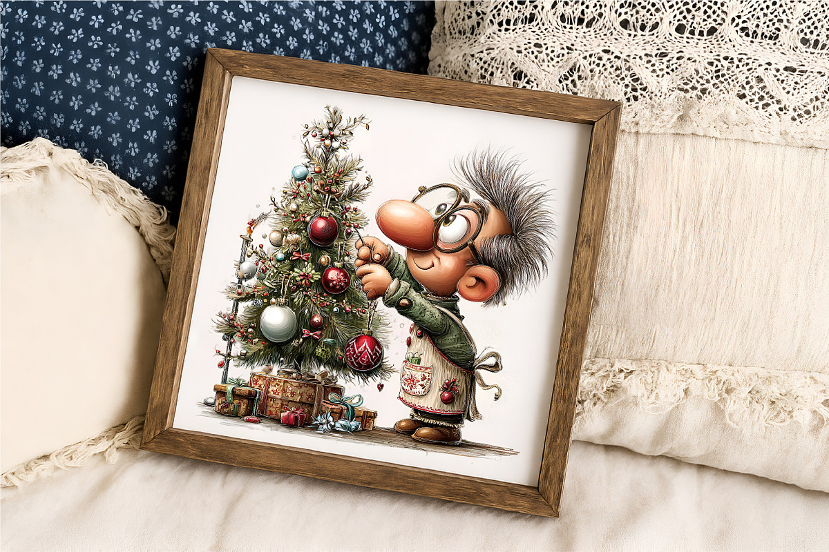 Retro Christmas Grandpa Clipart, an Illustration by Libby Wishes (Photo 3 of 7)
