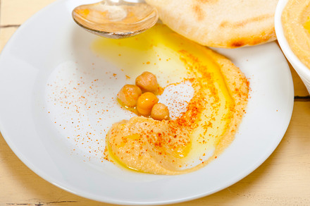 Hummus with pita bread, a Food & Drink Photo by keko64