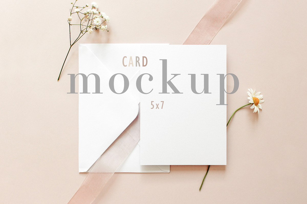 Card Mockup 5x7 Invitation Mockup, a Print Template by BirdieFrames (Photo 1 of 4)