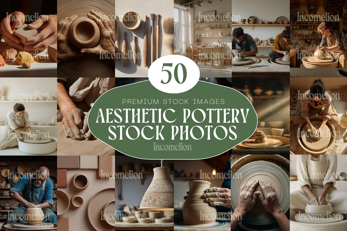 50 Aesthetic Pottery Stock Photos, a Person Illustration by Incomelion (Photo 1 of 13)