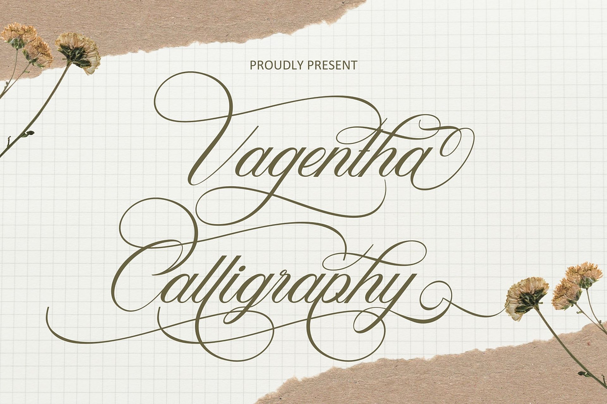 Vagentha Calligraphy | Script, a Script Font by Jackgridden (Photo 2 of 9)