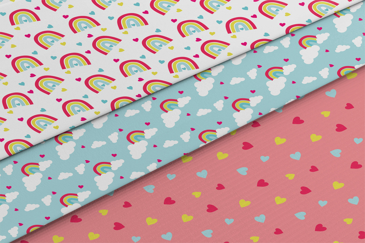 Digital Paper Pack over the Rainbow, a Pattern Graphic by Akwadesign (Photo 5 of 7)