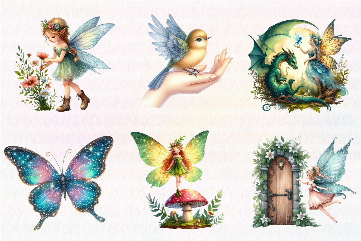 Watercolor Fairy Clipart, an Illustration by CreationArt (Photo 2 of 5)